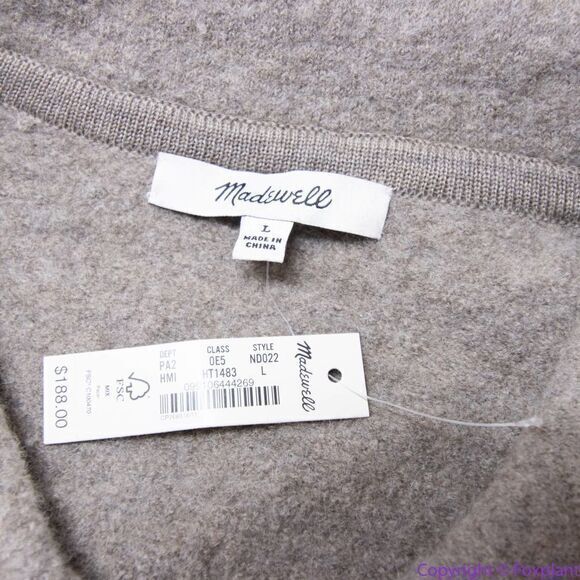 NEW Madewell Boiled Wool Bridgman Sweater-Jacket, L‎ - Picture 16 of 16